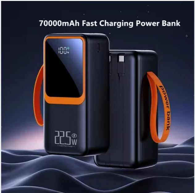 70000mah Waterproof Power Bank 50000mah 22.5W Fast Charging 4 USB Type-C Output