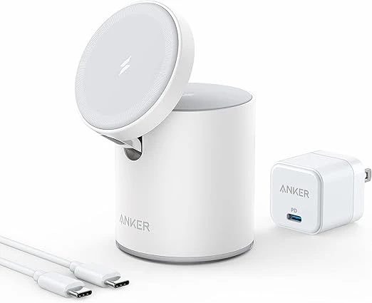 Anker Magnetic Wireless Charger, 2-in-1 Charging Station for Magsafe Wireless Ch