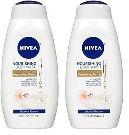 Nivea Nourishing Botanical Blossom Body Wash for Dry Skin, 20 Fl Oz (Pack of 2)