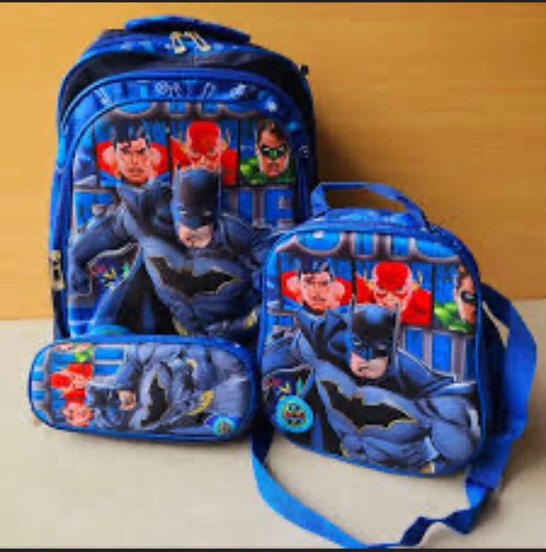 Batman-themed backpack and launch bag set