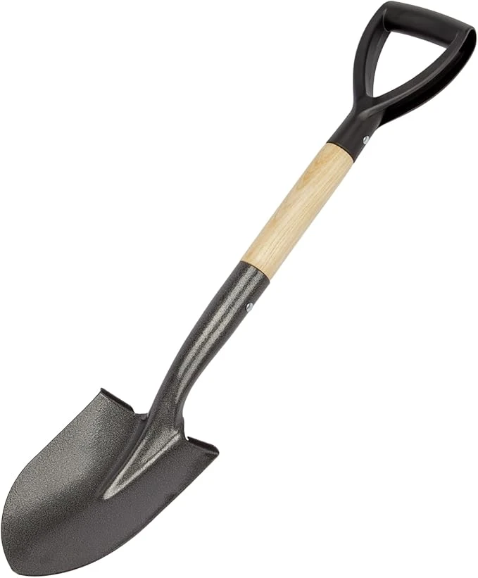 Shovel for Digging 28-inch Small Round Shovel with D-Handle Kids Metal Beach Sho