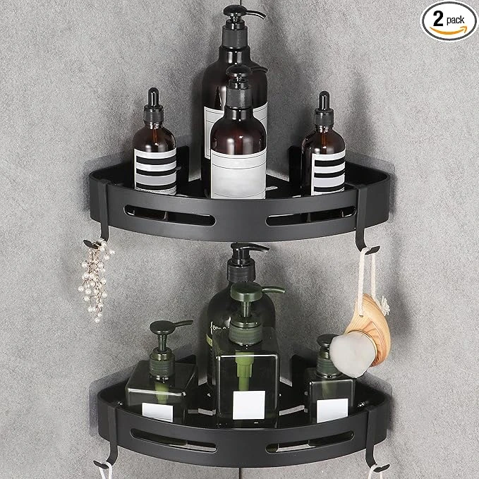 WPT Corner Shower Caddy, 2 Pack Adhesive Shower Corner Shelf, Shower Organizer S