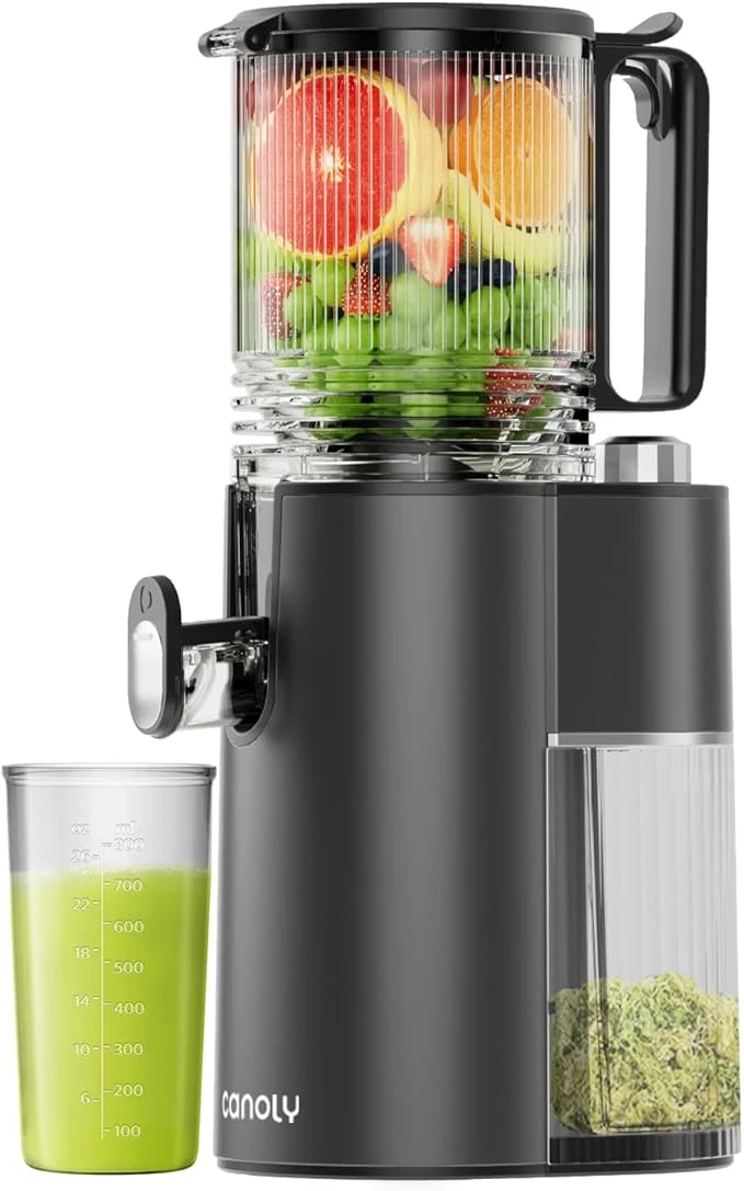 Cold Press Juicer, 5.3" Wide Feed Chute Juice Extractor Machine with 400W, High 