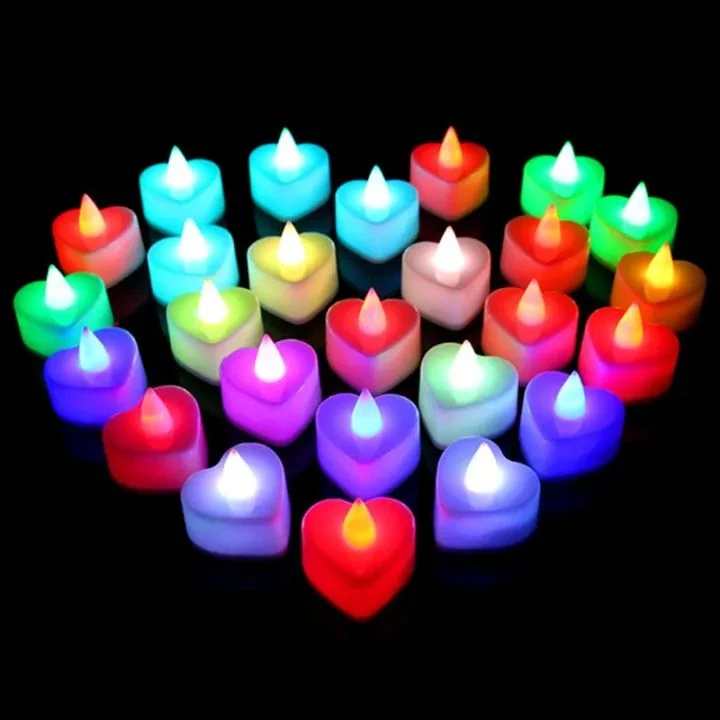 Heart-Shaped LED Flameles...