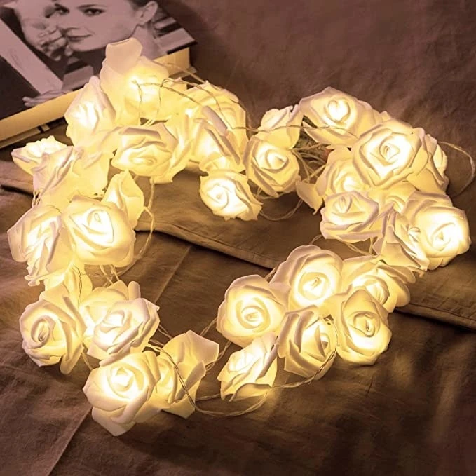 LED Rose Flower String Lights