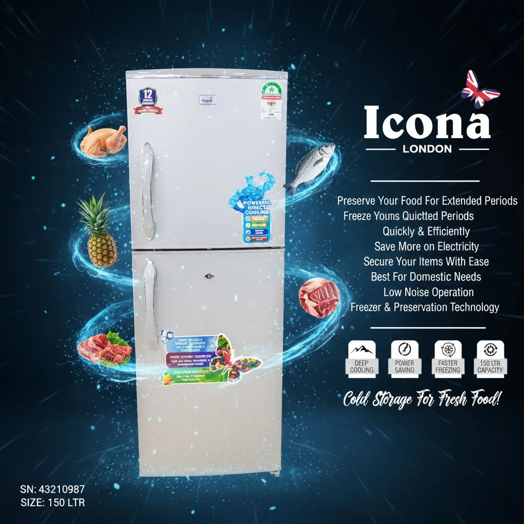 Icona London double-door refrigerator 150LTR WITH INVERTER TECHNOLOGY