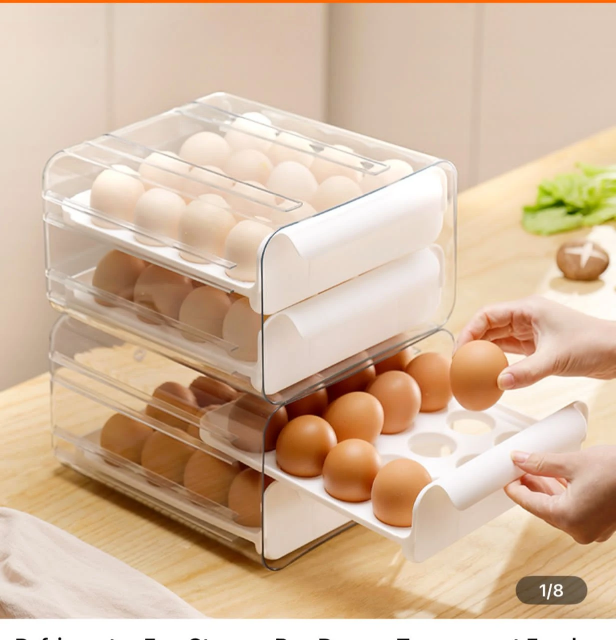 Transparent Egg Storage Drawer Box