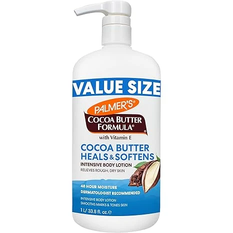 Palmer's Cocoa Butter Formula Daily Skin Therapy Body Lotion, 33.8 Oz Pump Bottle, Intensive Moisturizer for Dry and Eczema-Prone Skin, Enriched with Vitamin E, Helps Provide 48-Hour Deep Hydration