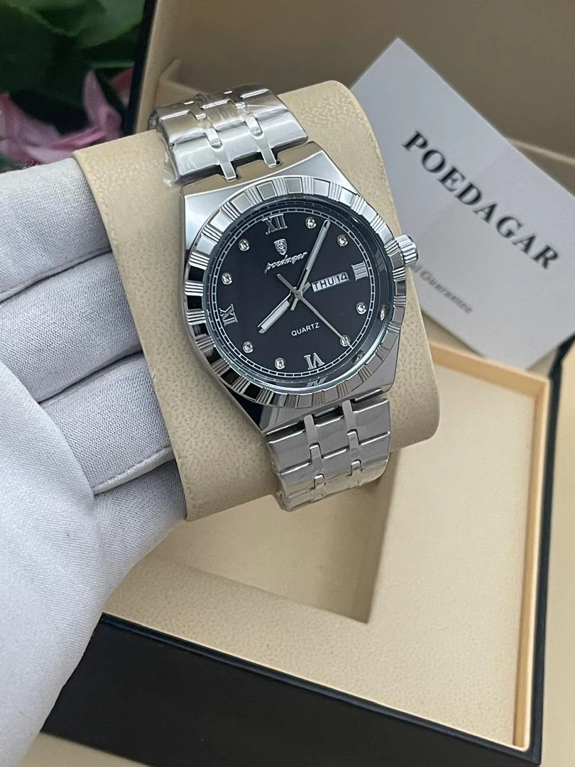 Poedagar Men Quartz Watch Luxury for Man Sports Business Waterproof Luminous Stainless Steel Week Date Men's Watches Male Clock