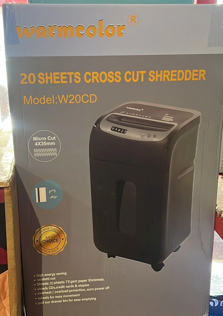 Warmcolor Model W20CD 20 Sheets Cross Cut Shredder